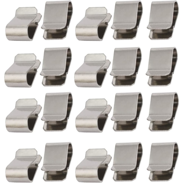 20 st rostfria fjäder U-klämmor silverfärgade 21,4 mm x 12 mm