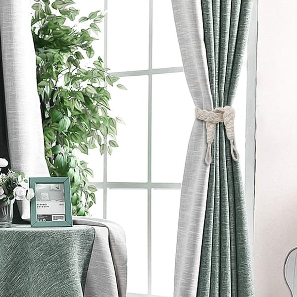 2-pack bomullsrep gardinupphängningar, vävda bomullsdekorativa draperingar