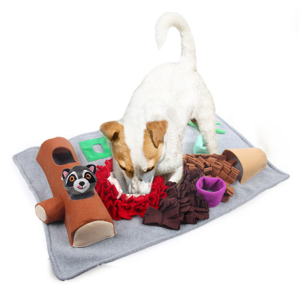 Lemmikkieläinten nuuskimismatto Koiran ruokintamatto söpöllä lelukoiran koulutustyynyllä (pesukarhu)