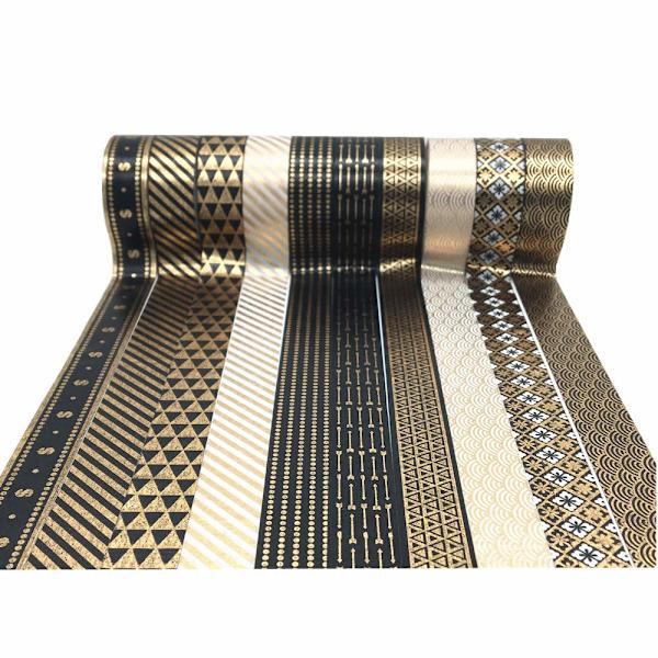 (10 rullar) 15 mm guldfolie tejp set, tunn maskeringstejp, dekorativ