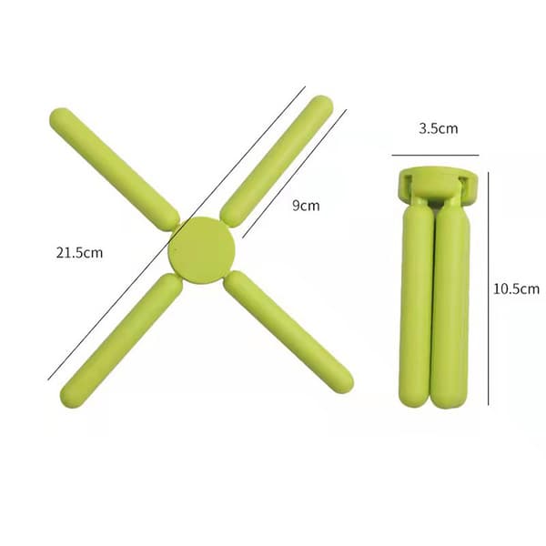 Set med 6 hopfällbara, halkfria silikonunderlägg, stretchbara/hopfällbara