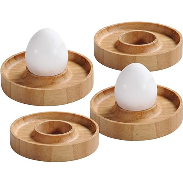 4 st äggkopp - Material: bambu - Diameter: 10 cm - Höjd: 3 cm