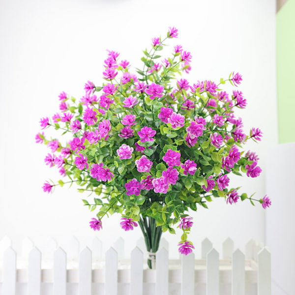4-pack konstgjorda blommor falska utomhus UV-beständiga buxbomväxter