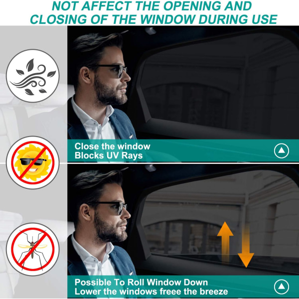 Ikkunan aurinkosuojat vauvalle - 2 pakkausta auton sivuikkunan aurinkosuojaa UV-säteiden estoon