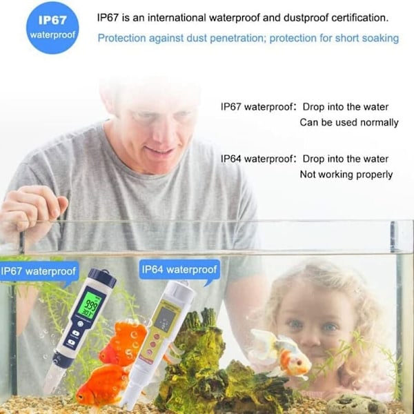 Swimmingpool-salinitetstester, 5 i 1 digitalt havvandssalinitetsmåler
