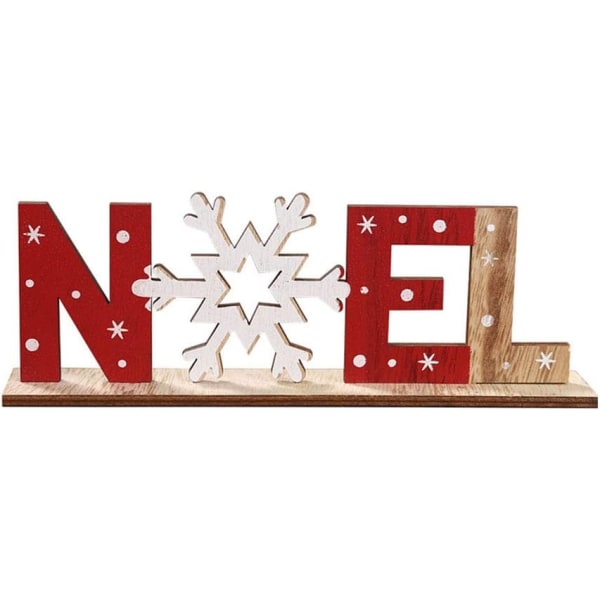 Ornamenter Trebokstaver med snøfnugg Juleball med bordutskrift Julepynt Snøfnuggdekorasjon Noel Style 1 stk.