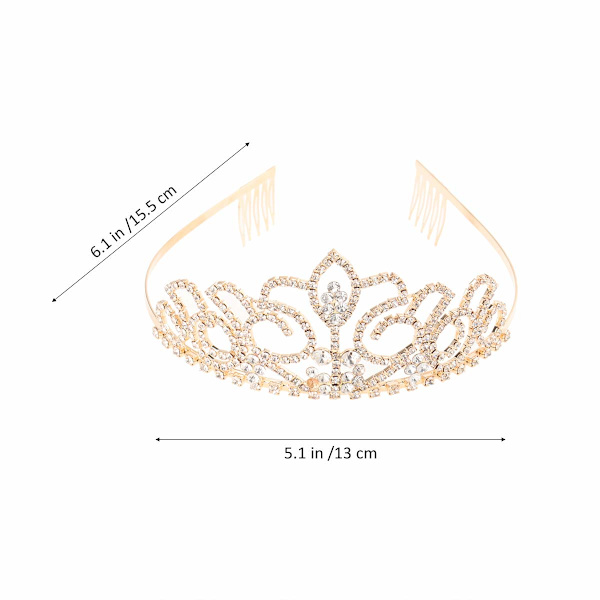Rhinestone Bryllup Tiara Brud Krone Tiara (1 Stykke Gull)