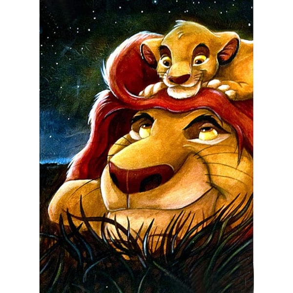 5D diamantmaleri, 30*40cm Løvernes Konge Simba DIY digitalt diamantmaleri sæt, krystalrhinestone tegnegave, egnet til voksne og børn