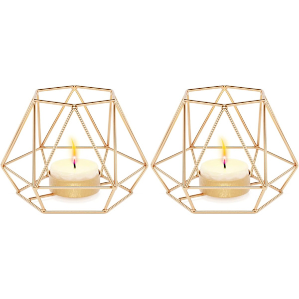 Tealight-hållare, Tealight-hållare, 2 st geometriska Tealight-te