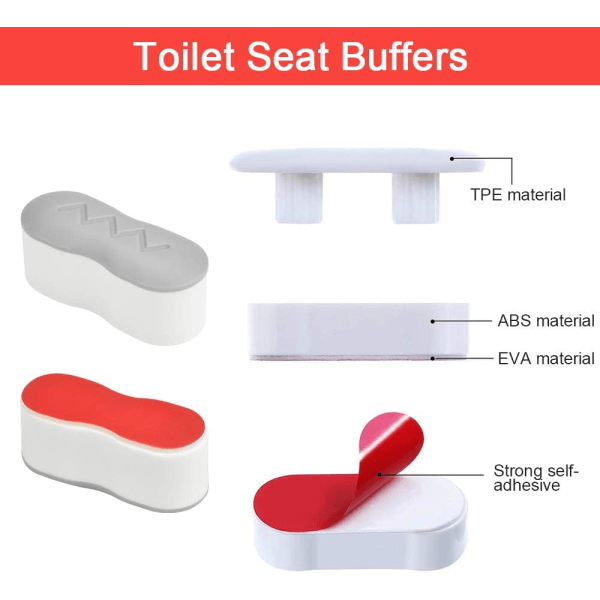 Toalettsits Bumper Kit, 8st Universal Toalettsits Buffer Caps Re