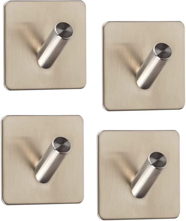 Dobbelt vægkrog (2 kroge) 90 x 45 x 29 mm børstet rustfrit stål