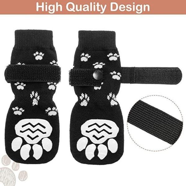 M Dog Socks 4 st halkfria hundstrumpor justerbara hundsockor med Ve