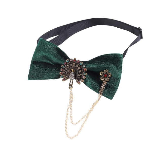 Men's bow tie with peacock chain suitable for prom, fashion show