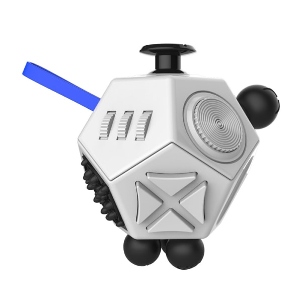 12-sidet Fidget Cube Legetøj, Stressaflastningskube med Sensoriske Fingre