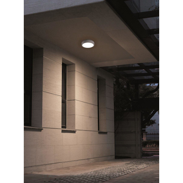 Rund LED-loftslampe i aluminium (12 W, 1160 lm, 180°, IP20, 160