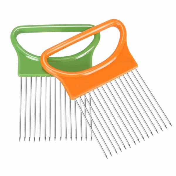 2 stk løkholder for utskjæring, rustfritt stål spisepinner kitche