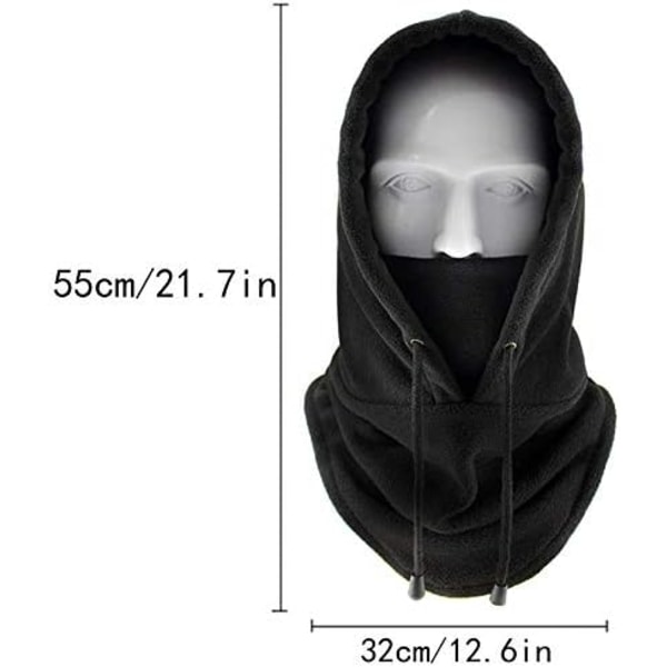 Unisex Vinter Vindtett Termisk Balaclava Hette Fleece Ski Lue Vin