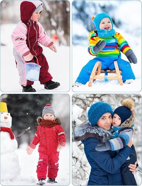 1-3 år Børnevanter, Vinterhandsker Baby Varme Strikkede Søde Handsker