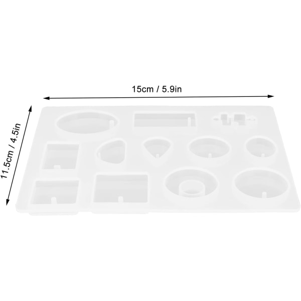 Epoxyform Siliciumform DIY Håndlavet Epoxy Halskæde Smykke Vedhæng Form Nøglering Dekoration