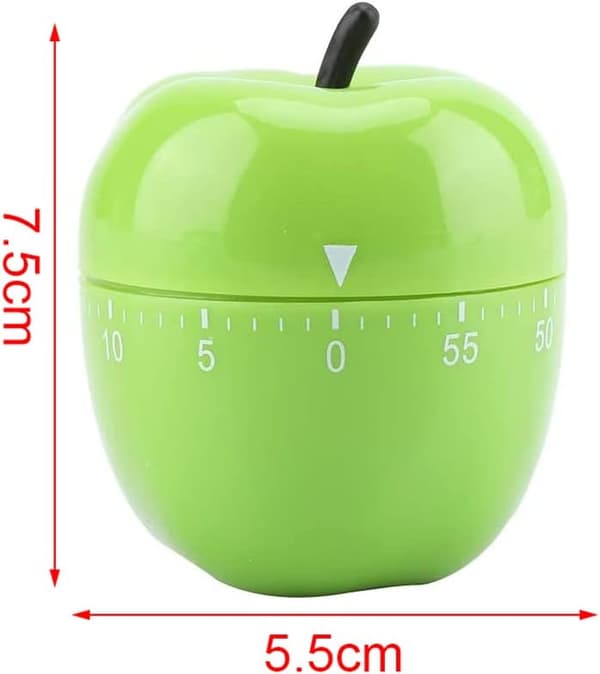 1 stk. æble køkkenur, tomat-timer, mekanisk uden batteri