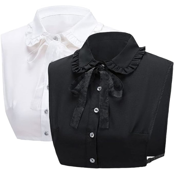 Aftagelig Halvskjorte med falsk krave Falsk kravebluse Floral Lacin