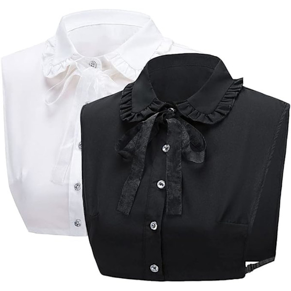 Avtakbar falsk krage halv skjorte falsk krage bluse floral blonder