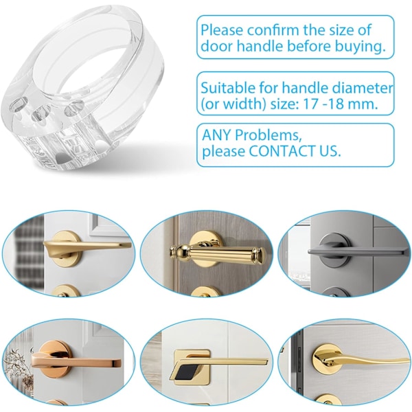 Dørstoppere 6 stk PVC Dørhåndtak Stopper Dørbuffer Silico