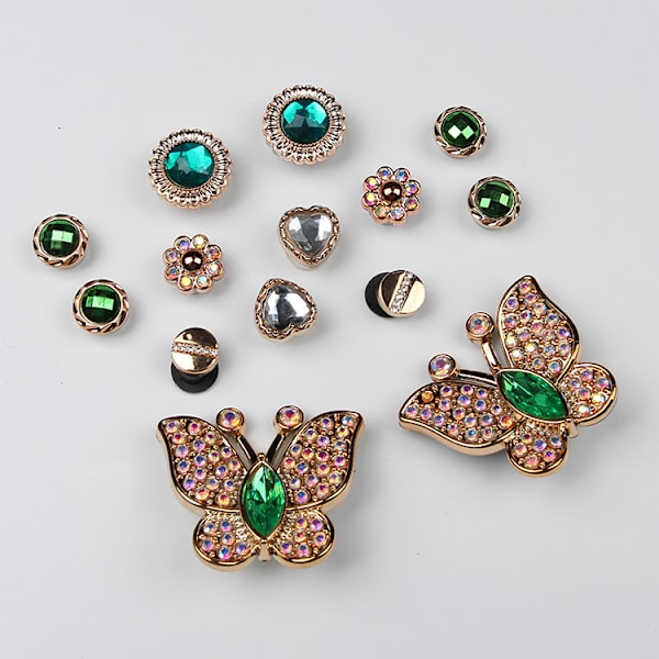 14 Crocs Sko Blomster Sommerfugl Krystal Diamant Have Sko Remov