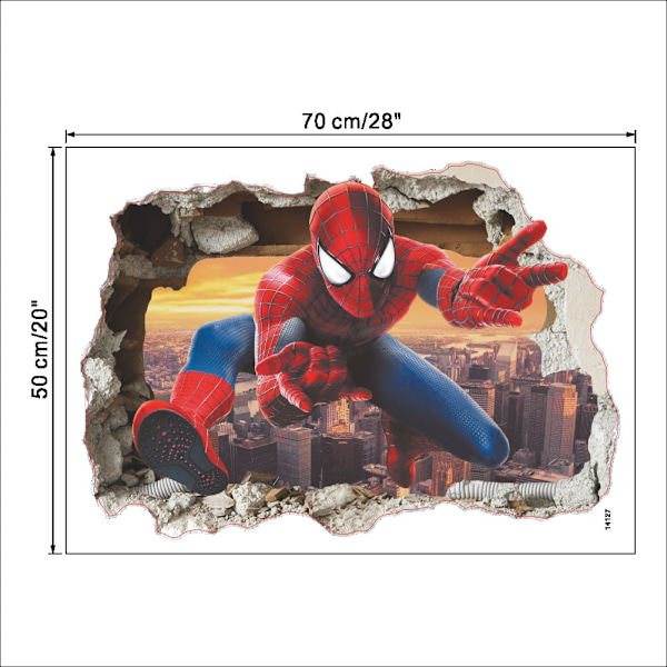 Spiderman väggdekaler 3D-effekt dekaler rumsdekor dekoration jätteflyttbar självhäftande väggdekal barn Spiderman väggdekaler