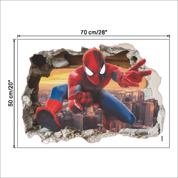Spiderman väggdekaler 3D-effekt klistermärken Rumsdekor Dekoration Jätte omplacerbar självhäftande väggdekal för barn Spiderman väggdekor