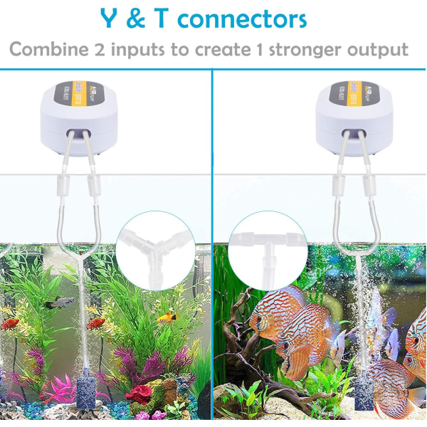 Akvarium Airline Slangekoblinger Plast Inline Ventil, 40-Stykker