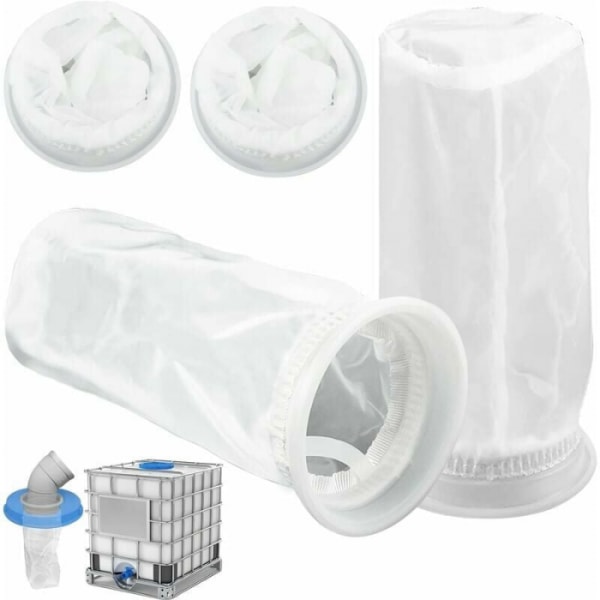 Pakke med 4 nylon IBC-filtre til 1000 liters IBC-regnvandstank, Nyl