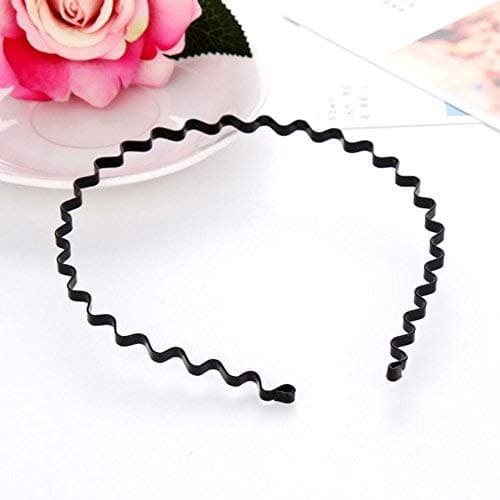 2 stk. Unisex Sorte Spring Wave Metal Hoops Hårbånd Pige Mænd Hea