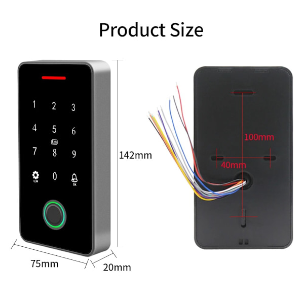 IP67 Vandtæt Bluetooth Tuya APP Adgangskontrolsystem 13.56Mhz