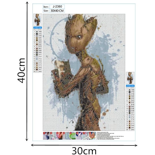 30*40CM 5D DIY Diamantmålning Kit, Diamantmålning Full 5D Kit
