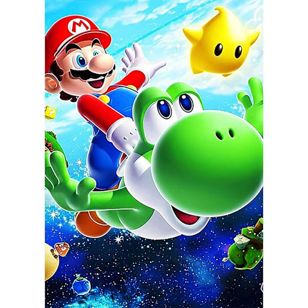 30*40CM Diamantmålning för vuxna, Mario Diamantmålning 5D Fu