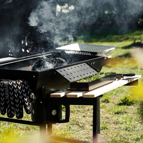 BBQ-rökbox - 1,65 L rökbox i stål för träflis - Extra fl