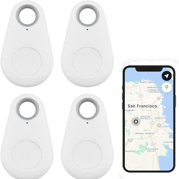 4x Vit Smart Tracker Nyckelfinnare Locator Bluetooth Trådlös Anti