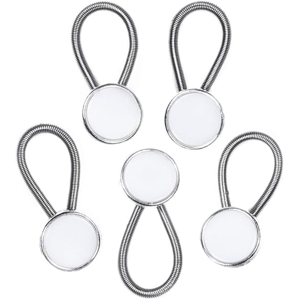 Hvite metallkrageforlengere - Elastiske forlengere for skjorter