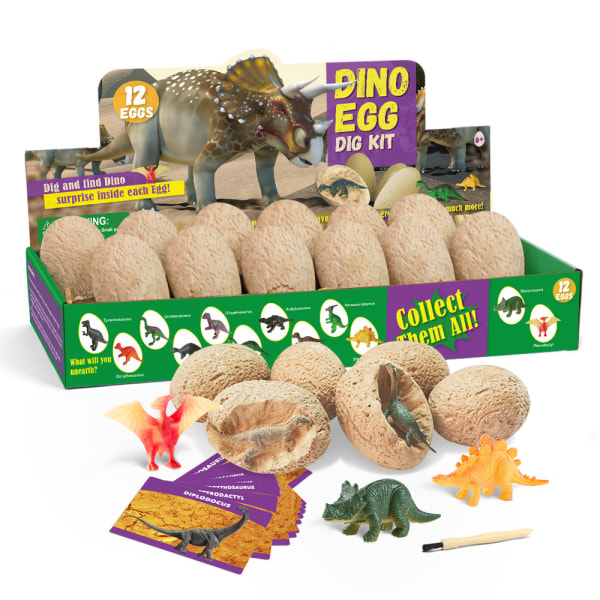 12 ägg Dinosaur Egg Dig Kit - Dinosaur Leksaker för barn Break Dinos