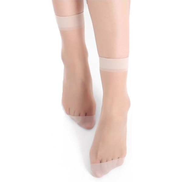 10 par dame nylon ankel korte gennemsigtige sokker (hud)