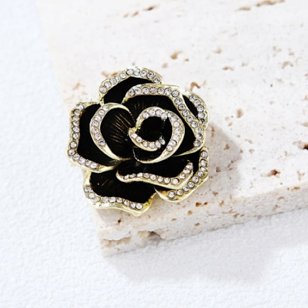 Muoti tekojalokivi Camellia kukka emali rintaneula naisten rinta