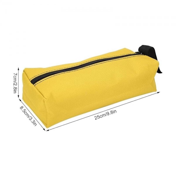 2-pack 25 x 8,5 x 7 cm (gul) små verktygsväskor, 600D polyester