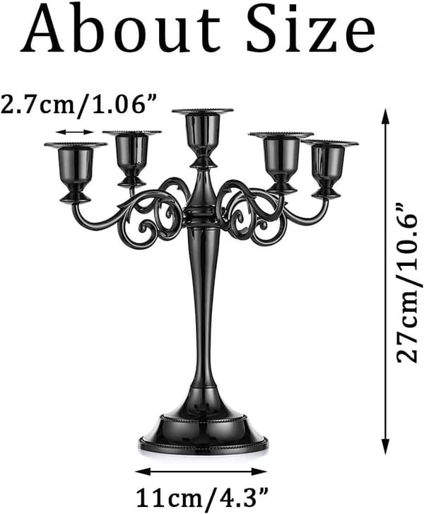 5 Lysestaker for Bryllup, Sink Legering Lys, Spisebord, Ca