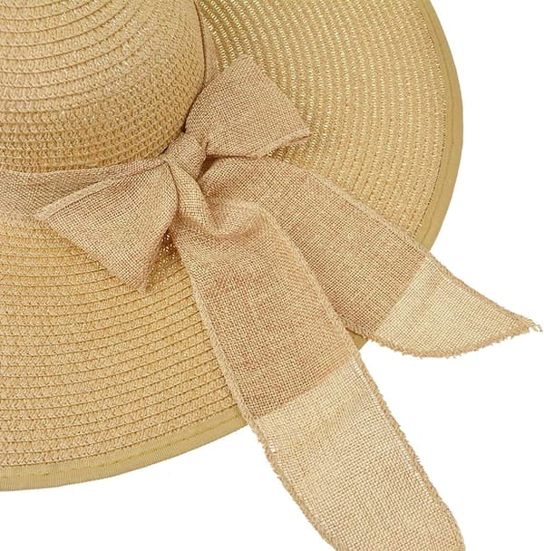 Dame Floppy Hat Halm Hat Bred Skygge Solhatte Åndbar Foldbar