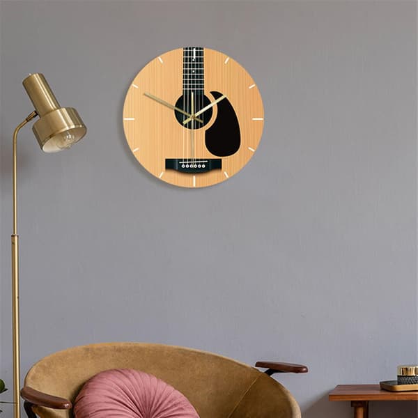 12 tums enkel modern stil gitarr väggklocka för kök, vardagsrum