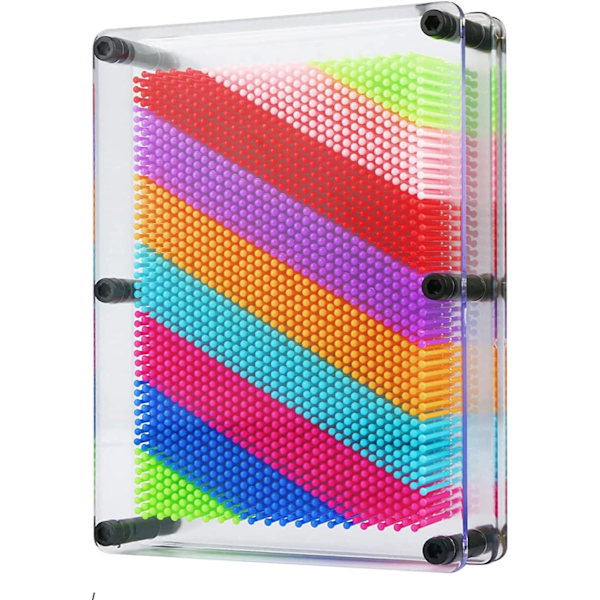3D Pin Art Gave, Stor Størrelse Fargerik Plast Pin Art Board 8 x 6