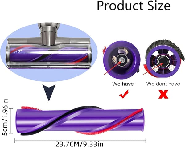 Rullebørste til Dyson V10, Udskiftningsbørste til Dyson V10, Replac