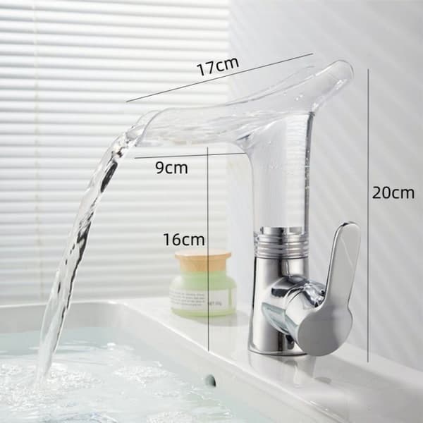 Transparent Vannfall Vask Kran Baderom Vask Kran Enkelt Le