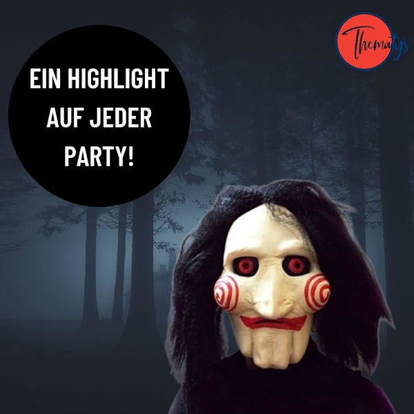 JIGSAW SAVMASK MED SYNTHETISK HÅR - Perfekt til karneval og Halloween